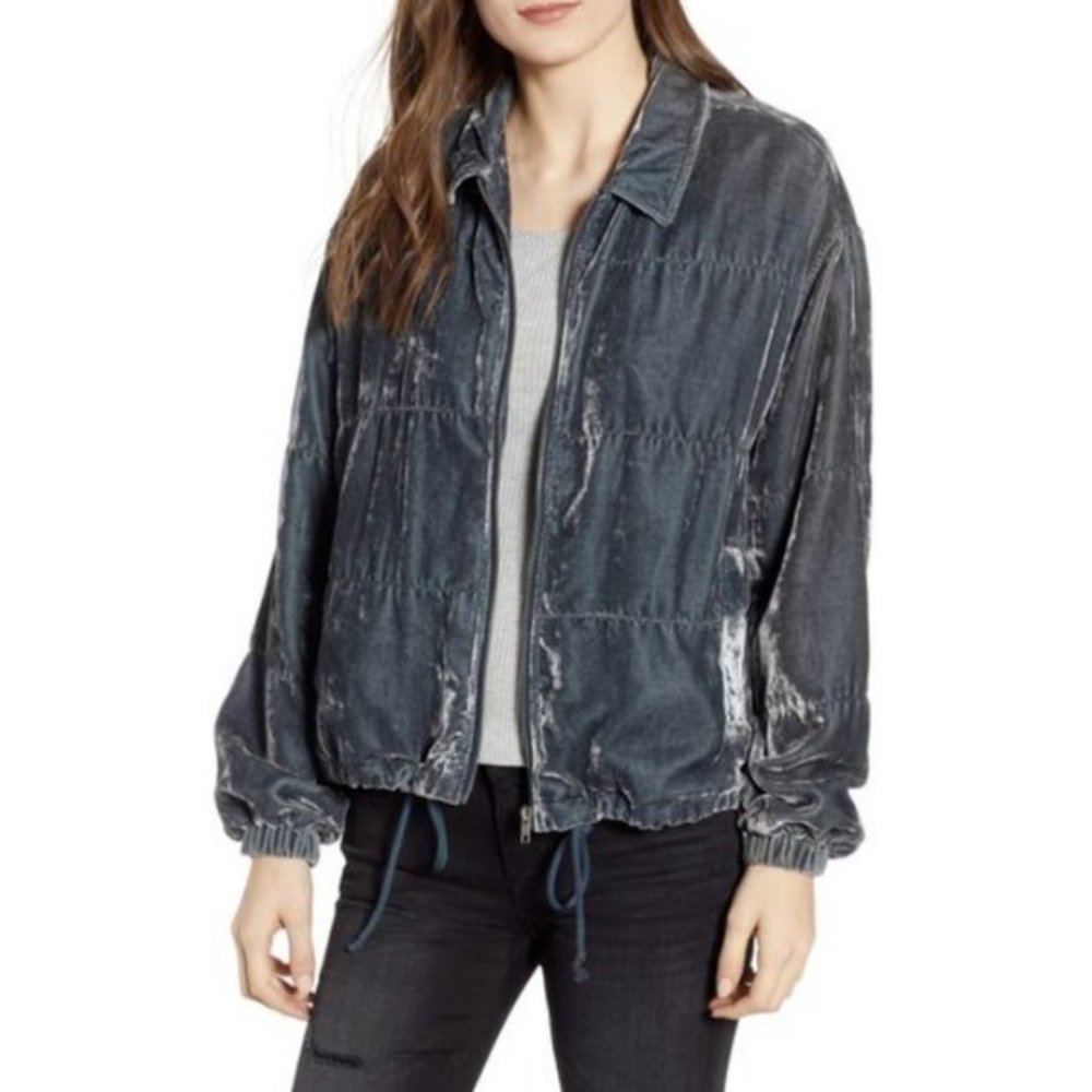 NWT BB Dakota Chillax Velvet Bomber Jacket